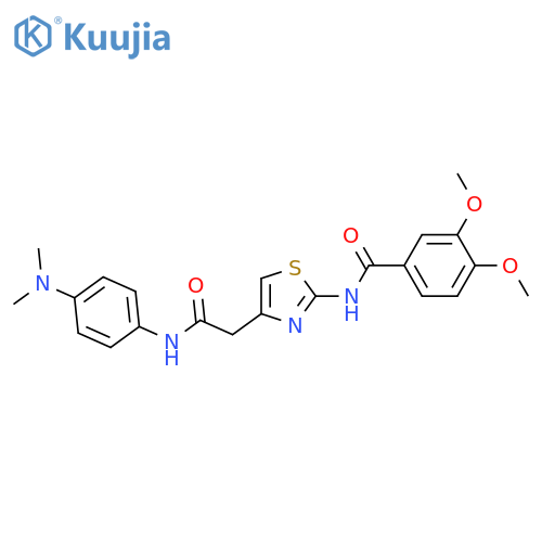 N-4-({4-(dimethylamino)phenylcarbamoyl}methyl)-1,3-thiazol-2-yl-3,4-dimethoxybenzamide structure