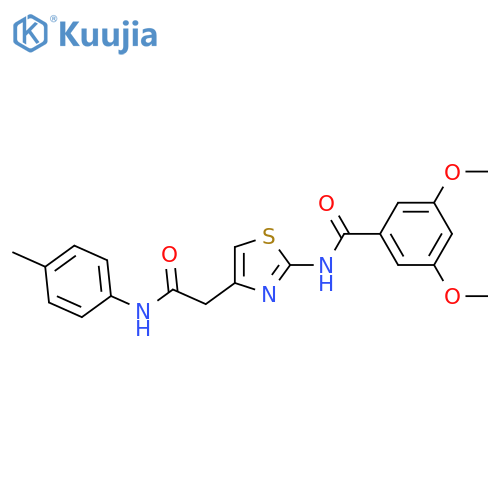 3,5-dimethoxy-N-(4-{(4-methylphenyl)carbamoylmethyl}-1,3-thiazol-2-yl)benzamide structure