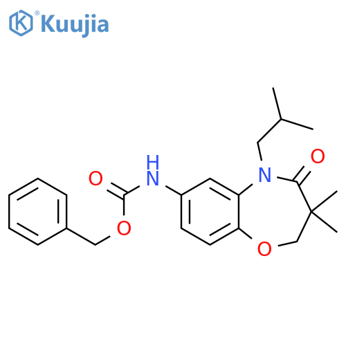 benzyl N-3,3-dimethyl-5-(2-methylpropyl)-4-oxo-2,3,4,5-tetrahydro-1,5-benzoxazepin-7-ylcarbamate structure