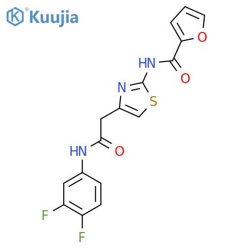 N-(4-{(3,4-difluorophenyl)carbamoylmethyl}-1,3-thiazol-2-yl)furan-2-carboxamide structure