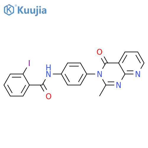 2-iodo-N-(4-{2-methyl-4-oxo-3H,4H-pyrido2,3-dpyrimidin-3-yl}phenyl)benzamide structure