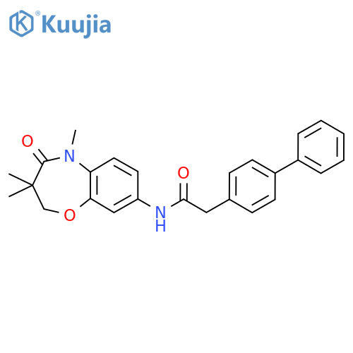 2-{1,1'-biphenyl-4-yl}-N-(3,3,5-trimethyl-4-oxo-2,3,4,5-tetrahydro-1,5-benzoxazepin-8-yl)acetamide structure