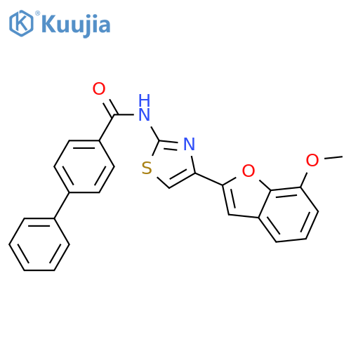 N-4-(7-methoxy-1-benzofuran-2-yl)-1,3-thiazol-2-yl-1,1'-biphenyl-4-carboxamide structure