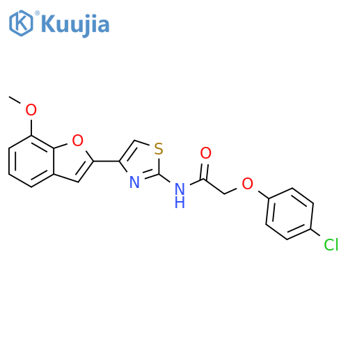 2-(4-chlorophenoxy)-N-4-(7-methoxy-1-benzofuran-2-yl)-1,3-thiazol-2-ylacetamide structure