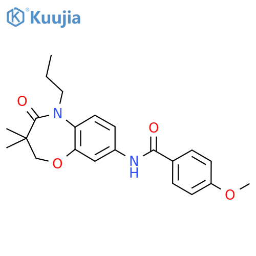 N-(3,3-dimethyl-4-oxo-5-propyl-2,3,4,5-tetrahydro-1,5-benzoxazepin-8-yl)-4-methoxybenzamide structure