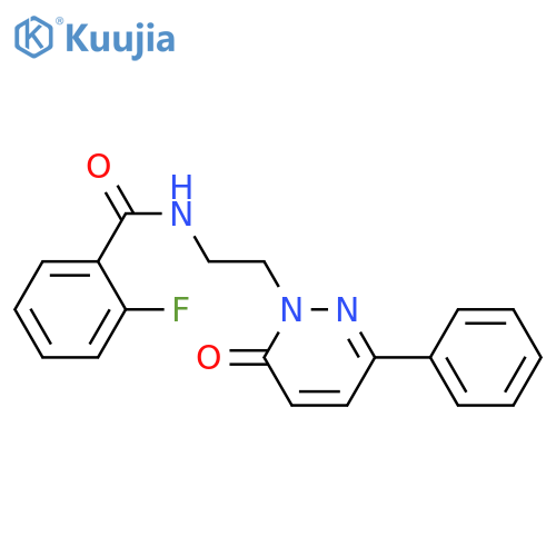 2-fluoro-N-2-(6-oxo-3-phenyl-1,6-dihydropyridazin-1-yl)ethylbenzamide structure