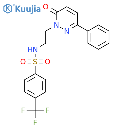 N-2-(6-oxo-3-phenyl-1,6-dihydropyridazin-1-yl)ethyl-4-(trifluoromethyl)benzene-1-sulfonamide structure