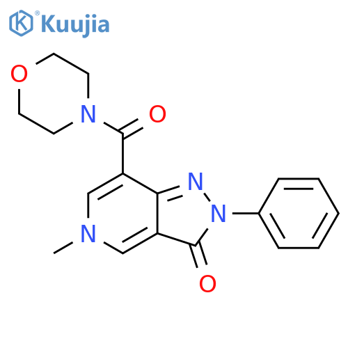 5-methyl-7-(morpholine-4-carbonyl)-2-phenyl-2H,3H,5H-pyrazolo4,3-cpyridin-3-one structure