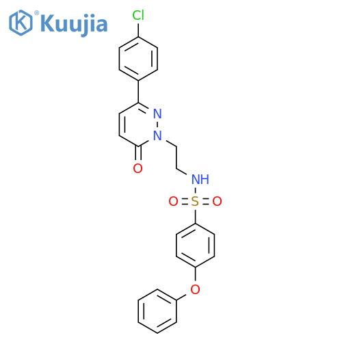 N-{2-3-(4-chlorophenyl)-6-oxo-1,6-dihydropyridazin-1-ylethyl}-4-phenoxybenzene-1-sulfonamide structure