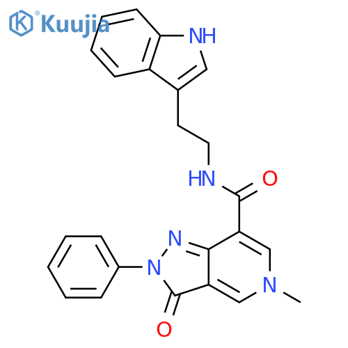 N-2-(1H-indol-3-yl)ethyl-5-methyl-3-oxo-2-phenyl-2H,3H,5H-pyrazolo4,3-cpyridine-7-carboxamide structure