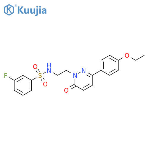 N-{2-3-(4-ethoxyphenyl)-6-oxo-1,6-dihydropyridazin-1-ylethyl}-3-fluorobenzene-1-sulfonamide structure