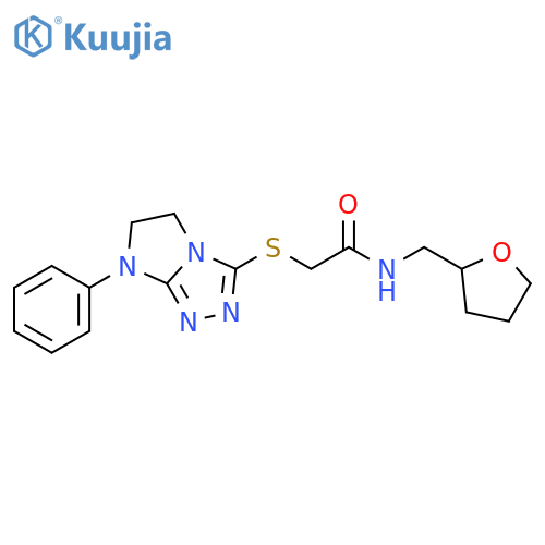 N-(oxolan-2-yl)methyl-2-({7-phenyl-5H,6H,7H-imidazo2,1-c1,2,4triazol-3-yl}sulfanyl)acetamide structure