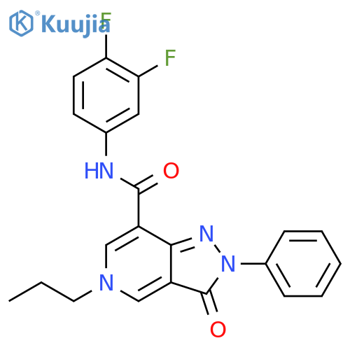 N-(3,4-difluorophenyl)-3-oxo-2-phenyl-5-propyl-2H,3H,5H-pyrazolo4,3-cpyridine-7-carboxamide structure
