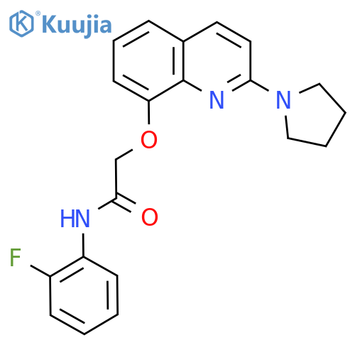 N-(2-fluorophenyl)-2-{2-(pyrrolidin-1-yl)quinolin-8-yloxy}acetamide structure