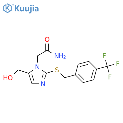 2-5-(hydroxymethyl)-2-({4-(trifluoromethyl)phenylmethyl}sulfanyl)-1H-imidazol-1-ylacetamide structure