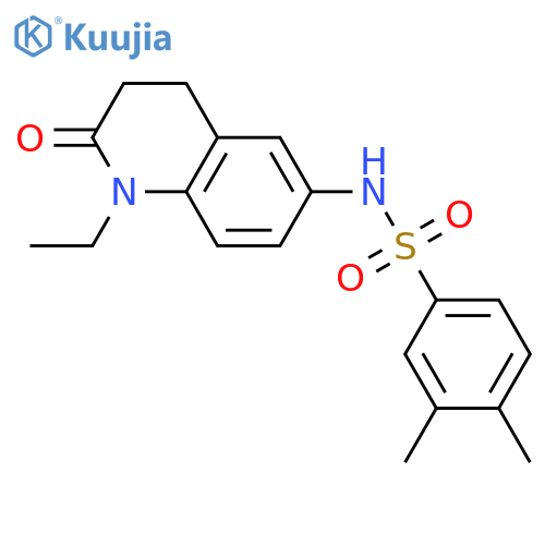 N-(1-ethyl-2-oxo-1,2,3,4-tetrahydroquinolin-6-yl)-3,4-dimethylbenzene-1-sulfonamide structure