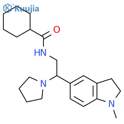 N-2-(1-methyl-2,3-dihydro-1H-indol-5-yl)-2-(pyrrolidin-1-yl)ethylcyclohexanecarboxamide structure