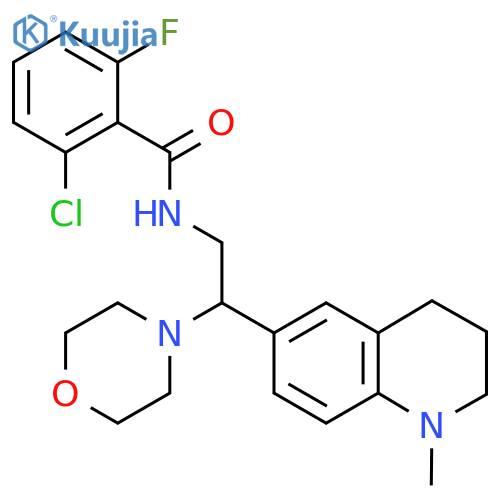 2-chloro-6-fluoro-N-2-(1-methyl-1,2,3,4-tetrahydroquinolin-6-yl)-2-(morpholin-4-yl)ethylbenzamide structure