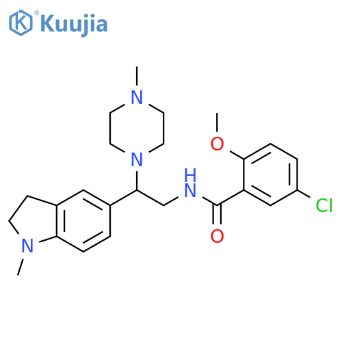 5-chloro-2-methoxy-N-2-(1-methyl-2,3-dihydro-1H-indol-5-yl)-2-(4-methylpiperazin-1-yl)ethylbenzamide structure