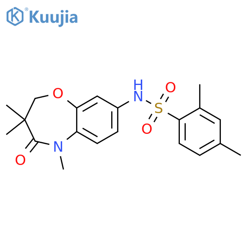 2,4-dimethyl-N-(3,3,5-trimethyl-4-oxo-2,3,4,5-tetrahydro-1,5-benzoxazepin-8-yl)benzene-1-sulfonamide structure