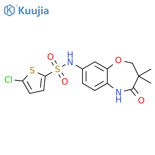 5-chloro-N-(3,3-dimethyl-4-oxo-2,3,4,5-tetrahydro-1,5-benzoxazepin-8-yl)thiophene-2-sulfonamide structure