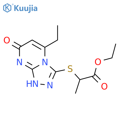 ethyl 2-({5-ethyl-7-oxo-7H,8H-1,2,4triazolo4,3-apyrimidin-3-yl}sulfanyl)propanoate structure
