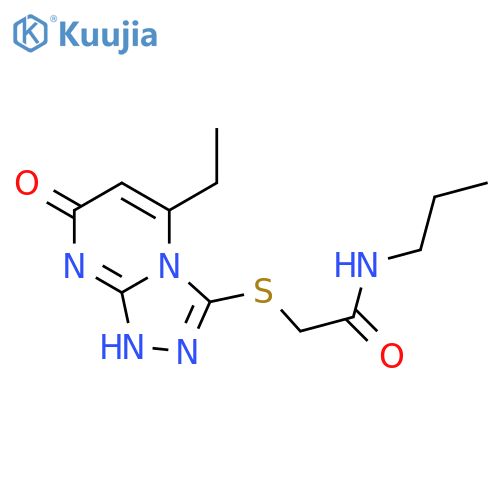 2-({5-ethyl-7-oxo-7H,8H-1,2,4triazolo4,3-apyrimidin-3-yl}sulfanyl)-N-propylacetamide structure