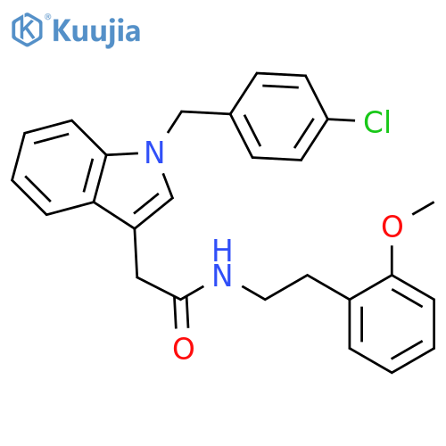 2-{1-(4-chlorophenyl)methyl-1H-indol-3-yl}-N-2-(2-methoxyphenyl)ethylacetamide structure