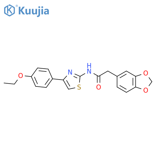 2-(2H-1,3-benzodioxol-5-yl)-N-4-(4-ethoxyphenyl)-1,3-thiazol-2-ylacetamide structure