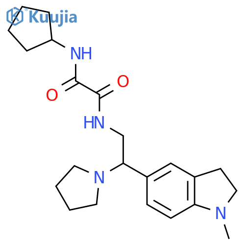 N'-cyclopentyl-N-2-(1-methyl-2,3-dihydro-1H-indol-5-yl)-2-(pyrrolidin-1-yl)ethylethanediamide structure