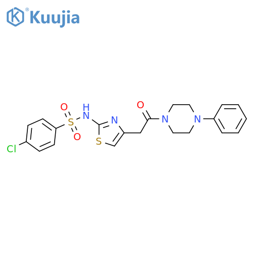 4-chloro-N-{4-2-oxo-2-(4-phenylpiperazin-1-yl)ethyl-1,3-thiazol-2-yl}benzene-1-sulfonamide structure