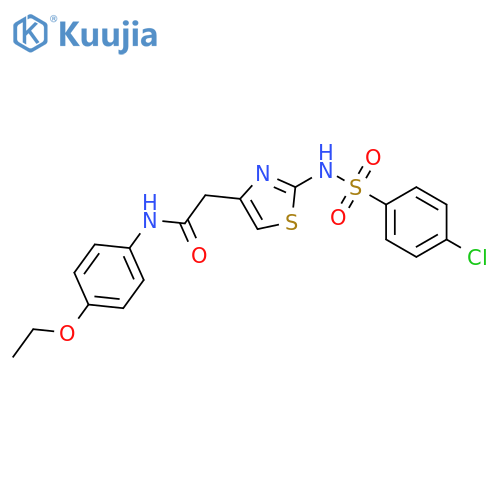 2-2-(4-chlorobenzenesulfonamido)-1,3-thiazol-4-yl-N-(4-ethoxyphenyl)acetamide structure