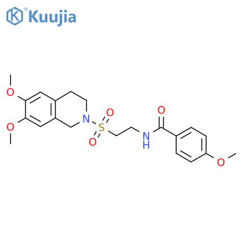 N-{2-(6,7-dimethoxy-1,2,3,4-tetrahydroisoquinolin-2-yl)sulfonylethyl}-4-methoxybenzamide structure