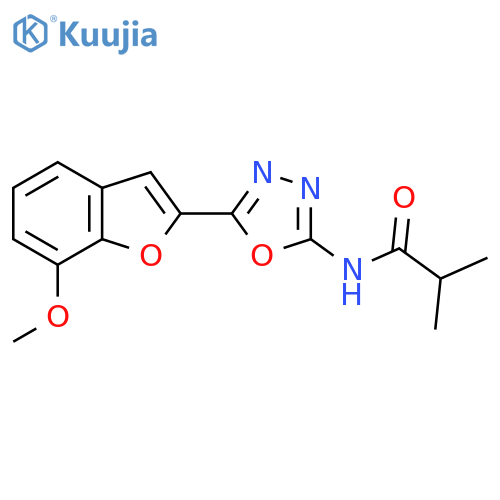 N-5-(7-methoxy-1-benzofuran-2-yl)-1,3,4-oxadiazol-2-yl-2-methylpropanamide structure