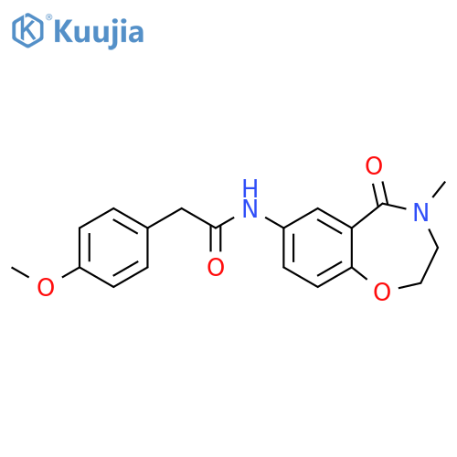 2-(4-methoxyphenyl)-N-(4-methyl-5-oxo-2,3,4,5-tetrahydro-1,4-benzoxazepin-7-yl)acetamide structure