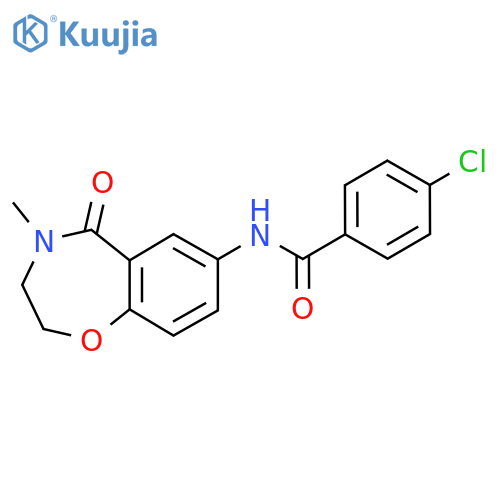 4-chloro-N-(4-methyl-5-oxo-2,3,4,5-tetrahydro-1,4-benzoxazepin-7-yl)benzamide structure