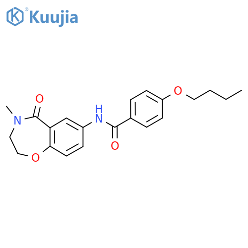 4-butoxy-N-(4-methyl-5-oxo-2,3,4,5-tetrahydro-1,4-benzoxazepin-7-yl)benzamide structure