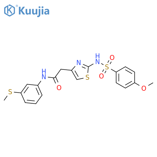 2-2-(4-methoxybenzenesulfonamido)-1,3-thiazol-4-yl-N-3-(methylsulfanyl)phenylacetamide structure