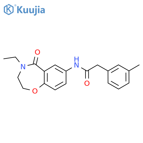 N-(4-ethyl-5-oxo-2,3,4,5-tetrahydro-1,4-benzoxazepin-7-yl)-2-(3-methylphenyl)acetamide structure