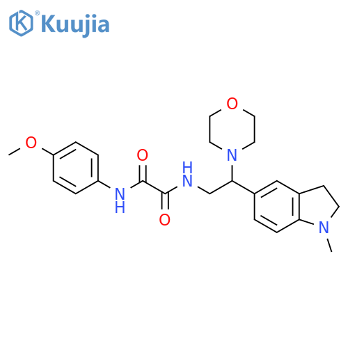 N'-(4-methoxyphenyl)-N-2-(1-methyl-2,3-dihydro-1H-indol-5-yl)-2-(morpholin-4-yl)ethylethanediamide structure