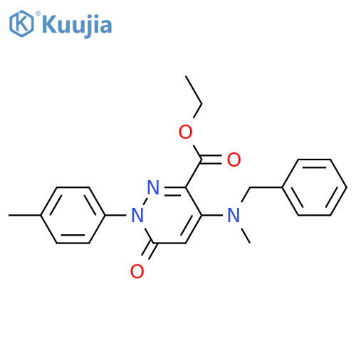 ethyl 4-benzyl(methyl)amino-1-(4-methylphenyl)-6-oxo-1,6-dihydropyridazine-3-carboxylate structure