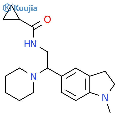 N-2-(1-methyl-2,3-dihydro-1H-indol-5-yl)-2-(piperidin-1-yl)ethylcyclopropanecarboxamide structure