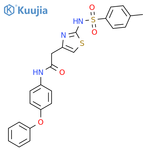 2-2-(4-methylbenzenesulfonamido)-1,3-thiazol-4-yl-N-(4-phenoxyphenyl)acetamide structure