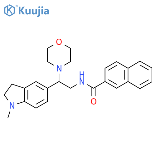 N-2-(1-methyl-2,3-dihydro-1H-indol-5-yl)-2-(morpholin-4-yl)ethylnaphthalene-2-carboxamide structure