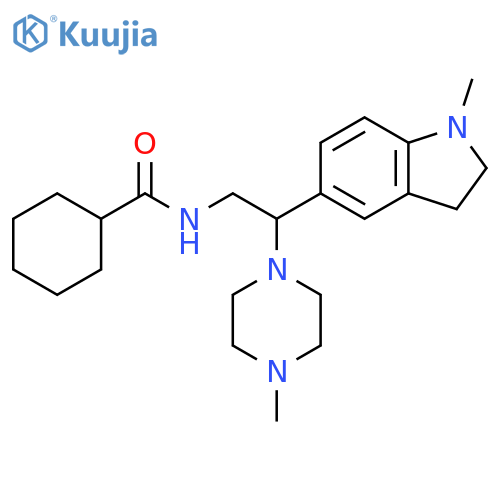 N-2-(1-methyl-2,3-dihydro-1H-indol-5-yl)-2-(4-methylpiperazin-1-yl)ethylcyclohexanecarboxamide structure