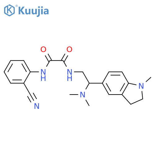 N'-(2-cyanophenyl)-N-2-(dimethylamino)-2-(1-methyl-2,3-dihydro-1H-indol-5-yl)ethylethanediamide structure
