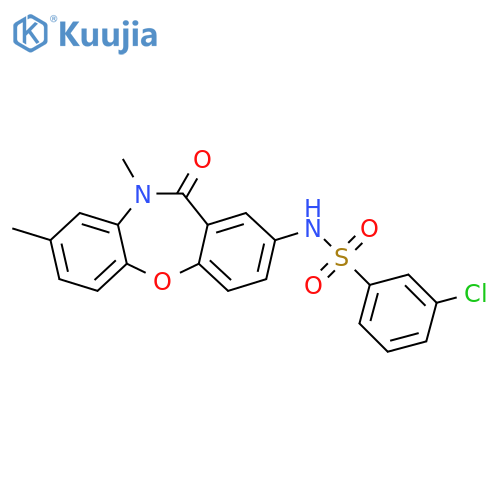 3-chloro-N-{6,9-dimethyl-10-oxo-2-oxa-9-azatricyclo9.4.0.0^{3,8}pentadeca-1(11),3(8),4,6,12,14-hexaen-13-yl}benzene-1-sulfonamide structure