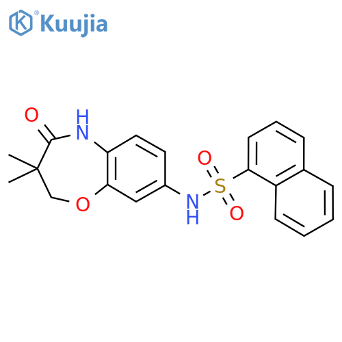 N-(3,3-dimethyl-4-oxo-2,3,4,5-tetrahydro-1,5-benzoxazepin-8-yl)naphthalene-1-sulfonamide structure