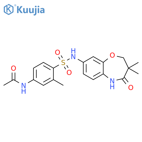 N-{4-(3,3-dimethyl-4-oxo-2,3,4,5-tetrahydro-1,5-benzoxazepin-8-yl)sulfamoyl-3-methylphenyl}acetamide structure