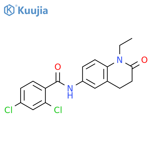 2,4-dichloro-N-(1-ethyl-2-oxo-1,2,3,4-tetrahydroquinolin-6-yl)benzamide structure